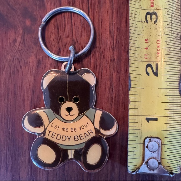 Swib Adorable Vintage Teddy Bear Keychain - Black and Gold - Picture 2 of 5